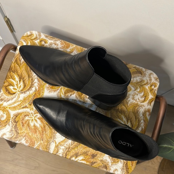 Black Leather Ankle Boots - Picture 5 of 6